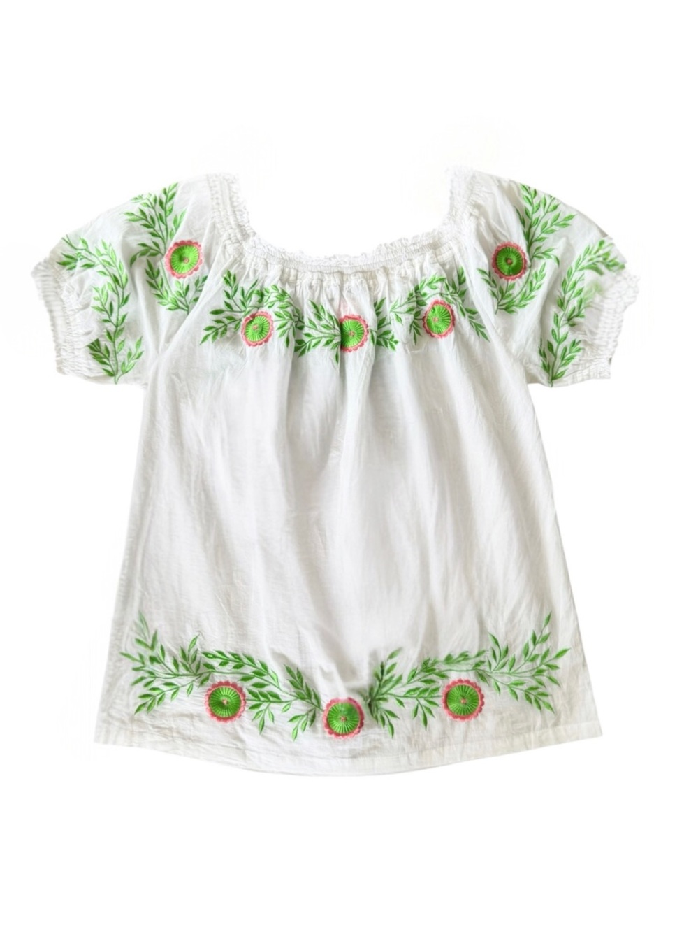 Gretchen Scott Embroidered Tunic Top 100% Cotton Boho Size Medium - Picture 2 of 5
